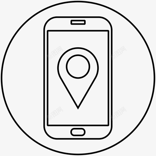 手机地图pin智能手机白色手机图标svg_新图网 https://ixintu.com 手机地图pin 智能手机白色手机