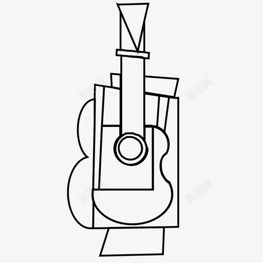 立体主义吉他图标艺术和销售svg_新图网 https://ixintu.com 图标艺术和销售 立体主义吉他