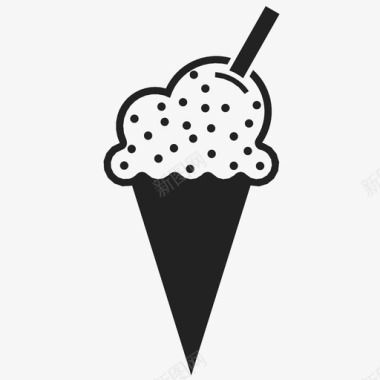 冰淇淋筒标志推迟图标图标