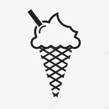 冰淇淋筒浇头夏天图标图标