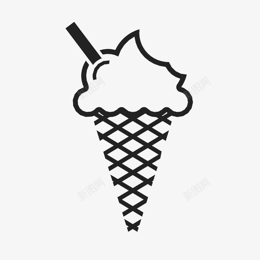 冰淇淋筒浇头夏天图标svg_新图网 https://ixintu.com 冰淇淋筒 冷 勺 华夫饼 咬 夏天 浇头 甜点 风味 食物
