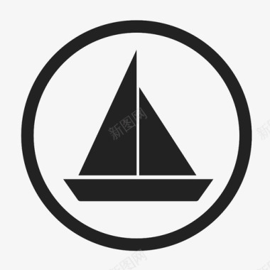 帆船已售海运图标图标