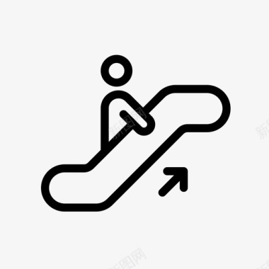 自动扶梯向上简单移动楼梯图标图标