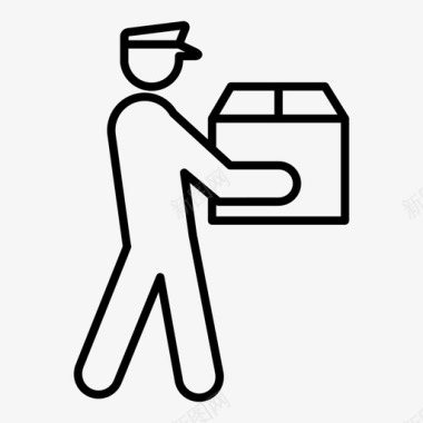 包裹递送装运邮递员图标图标