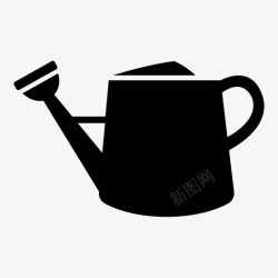 花卉罐子水壶水嘴绿色图标高清图片