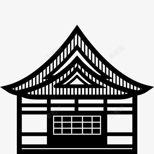 日本房子官员家图标svg_新图网 https://ixintu.com 伟大的 官员 家 建筑 建筑物 日本房子 直 闪烁 黑色