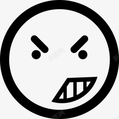 愤怒的表情符号脸上圆润的方形轮廓界面情绪圆润图标图标