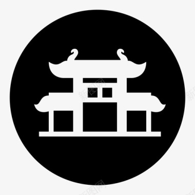 唐人街景观寺庙图标图标