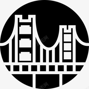 金门大桥旅游符号图标图标