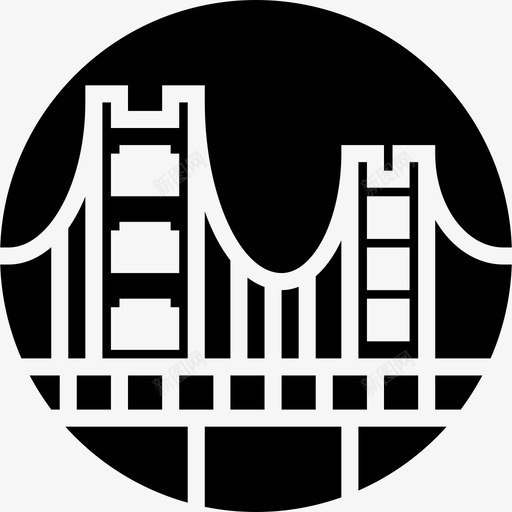 金门大桥旅游符号图标svg_新图网 https://ixintu.com 交叉 大 旅游 电线 符号 粉碎纪念碑固体 纪念碑 金门大桥 驱动器