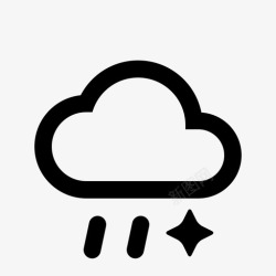 迷你水滴雨夹雪云寒冷图标高清图片