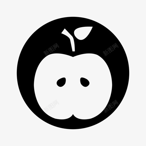 苹果半苹果砷图标svg_新图网 https://ixintu.com 半苹果 水果 砷 种子 苹果 苹果片 茎 食品