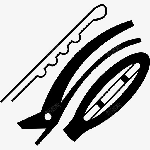 发夹工具和用具发廊图标svg_新图网 https://ixintu.com 发夹 发廊 工具和用具