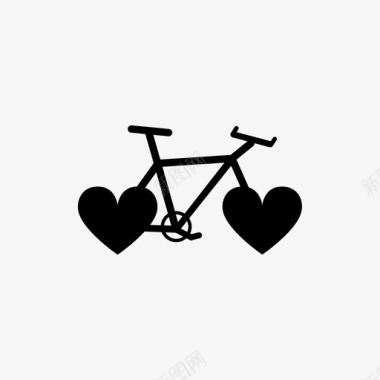 自行车快乐心图标图标