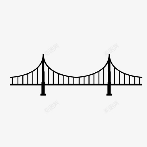 大桥大道金门大桥图标svg_新图网 https://ixintu.com 大桥 大道 悬吊 悬索桥 旧金山 结构 通道 道路 金门大桥