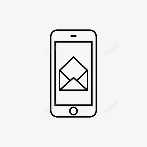 智能手机邮件打开信号读取图标svg_新图网 https://ixintu.com 信号 多个 指示 智能手机1px厚 智能手机邮件打开 标记 消息 移动 联合 读取
