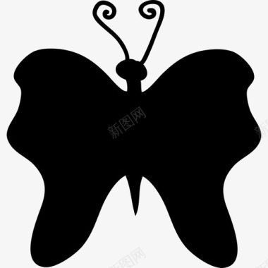 圆形蝴蝶轮廓俯视图动物蝴蝶图标图标