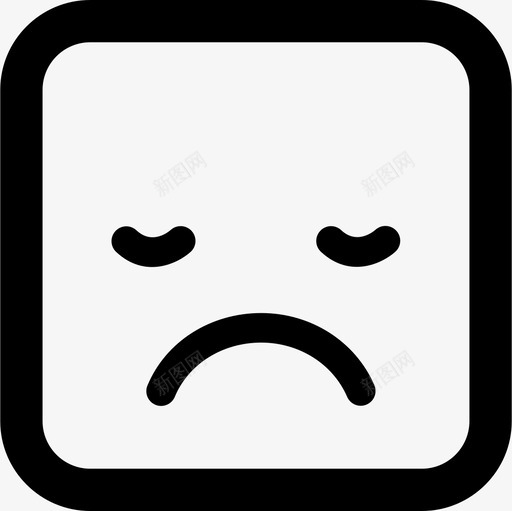 悲伤困倦表情符号脸方块界面情绪方块图标svg_新图网 https://ixintu.com 悲伤困倦表情符号脸方块 情绪方块 界面