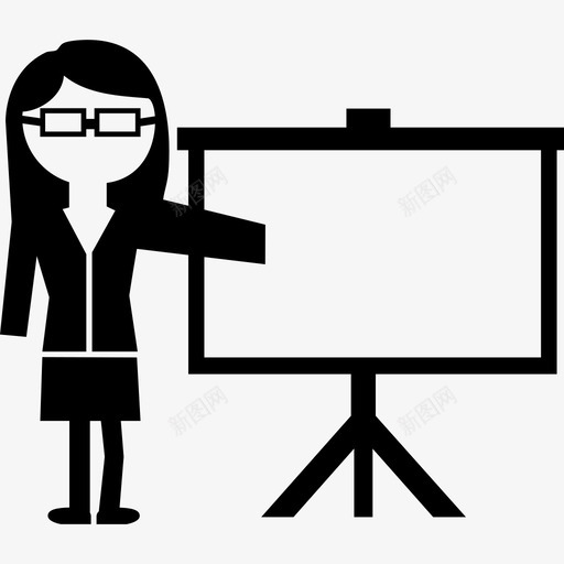 女教师站在屏幕边讲课教育学术2图标svg_新图网 https://ixintu.com 女教师站在屏幕边讲课 学术2 教育