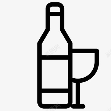 瓶子在使用中非常流行主要是玻璃制成图标图标