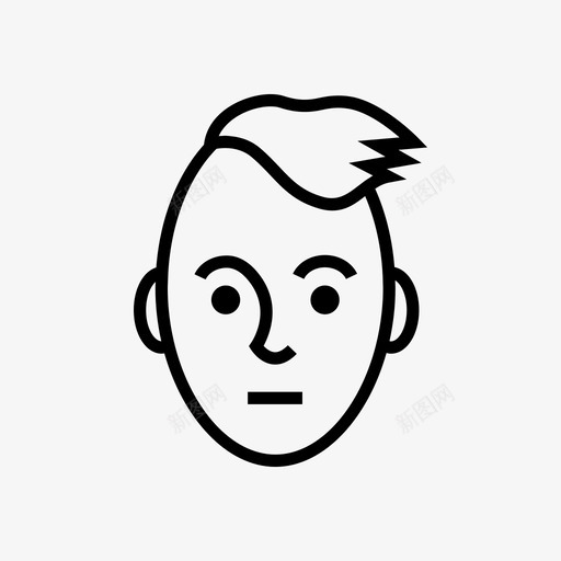 头像理发师男孩图标svg_新图网 https://ixintu.com 嘴巴 头像 时髦 理发师 男人 男孩 眼睛 耳朵 脸