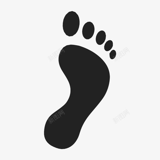 脚形状指纹图标svg_新图网 https://ixintu.com 人体 保健 大小 形状 指纹 按脚 脚 证据 轮廓