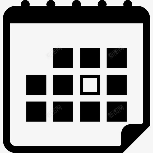 带有正方形工具和器具日历图标的日历svg_新图网 https://ixintu.com 工具和器具 带有正方形 日历图标的日历