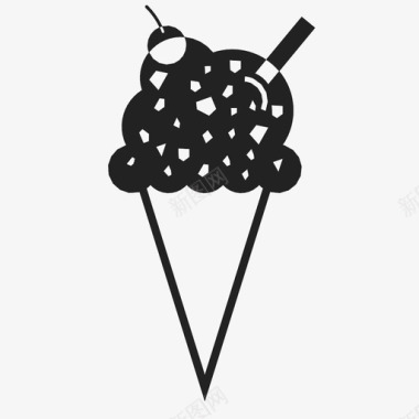 冰淇淋筒洒勺图标图标
