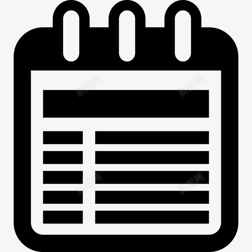 带有打印文本行日历图标的日历界面符号svg_新图网 https://ixintu.com 带有打印文本行 日历图标的日历界面符号