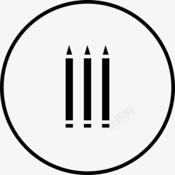 彩色铅笔卷皮铅笔学校纸张图标高清图片