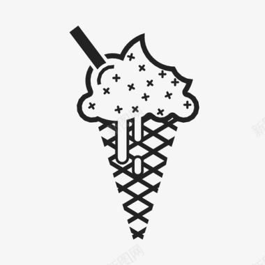 冰淇淋筒甜的夏天的图标图标