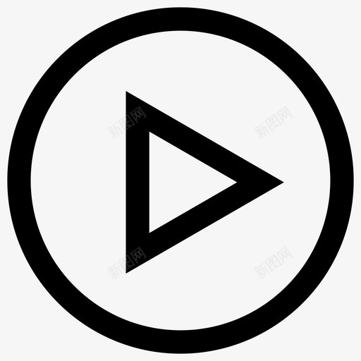 播放信号音乐图标svg_新图网 https://ixintu.com 三角形 信号 另一个 圆圈 播放 支票 标记 社交媒体 箭头 音乐