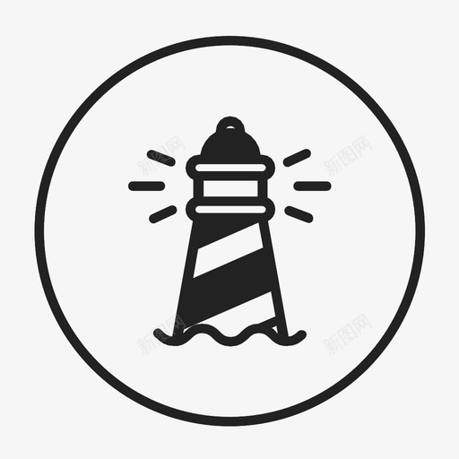 灯塔闪光光线图标svg_新图网 https://ixintu.com 光带 光束 光线 大海 导向器 手电筒 海滩 灯塔 闪光