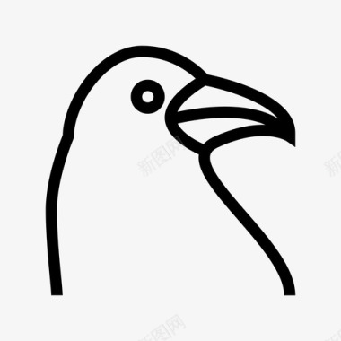 乌鸦鸟鸟头图标图标