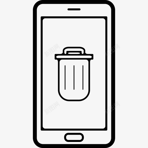 手机屏幕上的回收站符号工具和用具电话集图标svg_新图网 https://ixintu.com 工具和用具 手机屏幕上的回收站符号 电话集
