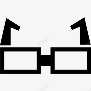 长方形眼镜工具和器具科学图标图标