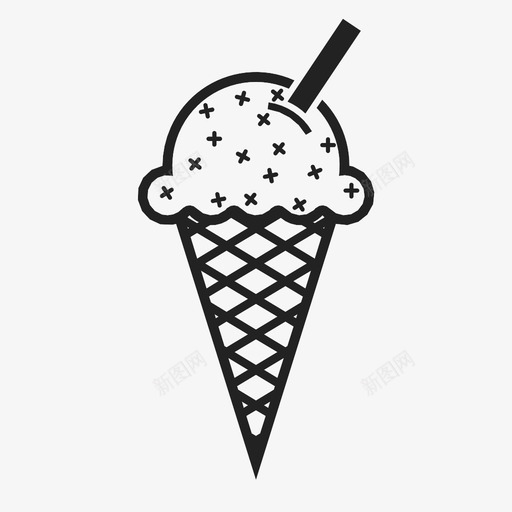 冰淇淋筒标志推迟图标svg_新图网 https://ixintu.com 冰淇淋筒 加上 夏天 寒冷 忽略 指示 推迟 标志 甜点 食物