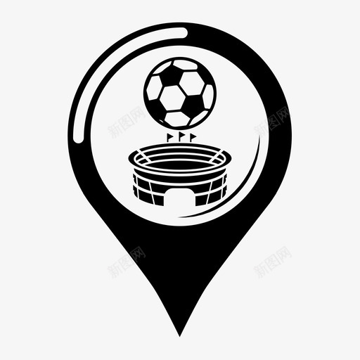 足球场足球gps图标svg_新图网 https://ixintu.com gps 位置 国际 地图 地图标记1 得分 比赛 球队 足球 足球场