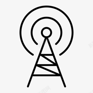 信号传输广播塔电台图标图标