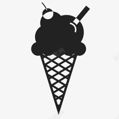 冰淇淋筒新的标记图标图标