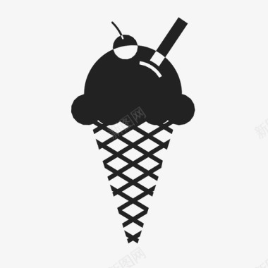 冰淇淋筒高夏季图标图标