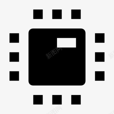 处理器芯片微处理器内存芯片图标图标
