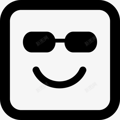 快乐的微笑表情方块脸带太阳镜界面图标svg_新图网 https://ixintu.com 带太阳镜 快乐的微笑表情方块脸 情绪方块 界面