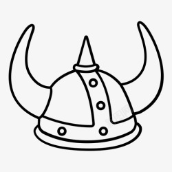 盔甲帽维京人头盔战士头饰角质头盔图标高清图片