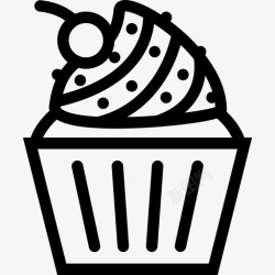 蛋糕轮廓松饼甜品店软的图标高清图片