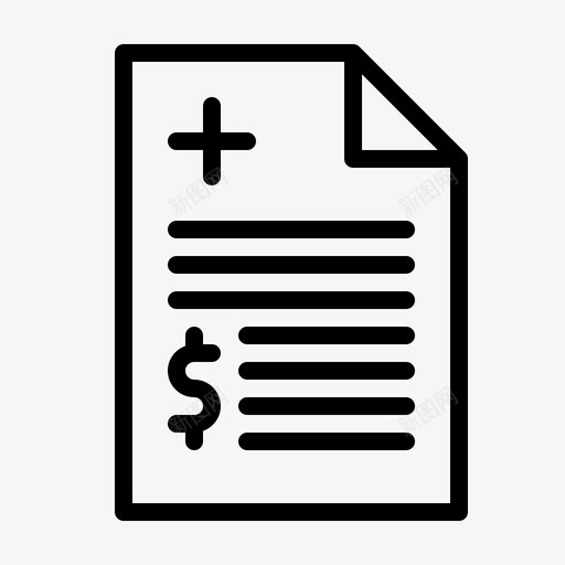 帐单加上更多图标svg_新图网 https://ixintu.com 加上 医疗 医药 医院 帐单 支票 救护车 更多 签名 诊所 附加费