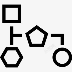 分块方案几何图形轮廓的分块方案图标高清图片