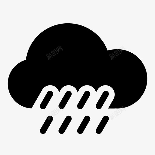 雨标志降雨图标svg_新图网 https://ixintu.com 信号 前进 天气 小雨 指示 标志 标记 降雨 雨