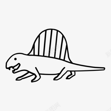 dimetrodon爬行动物史前图标图标