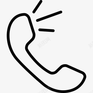 电话耳廓带有传入信息声音接口图标图标